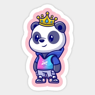 Cute Cool Panda Wearing Hoodie Cartoon Sticker